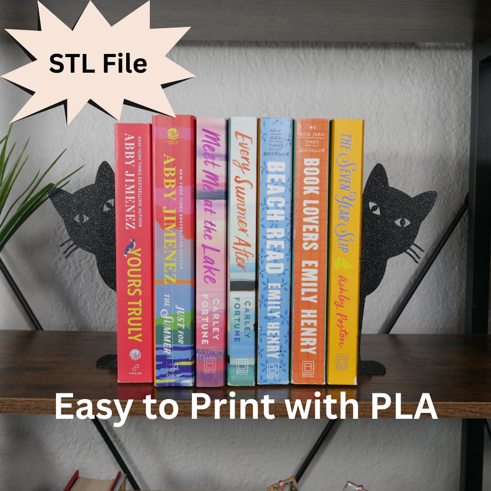 Peeking Cat & Dog Bookend STL File for 3D Printing