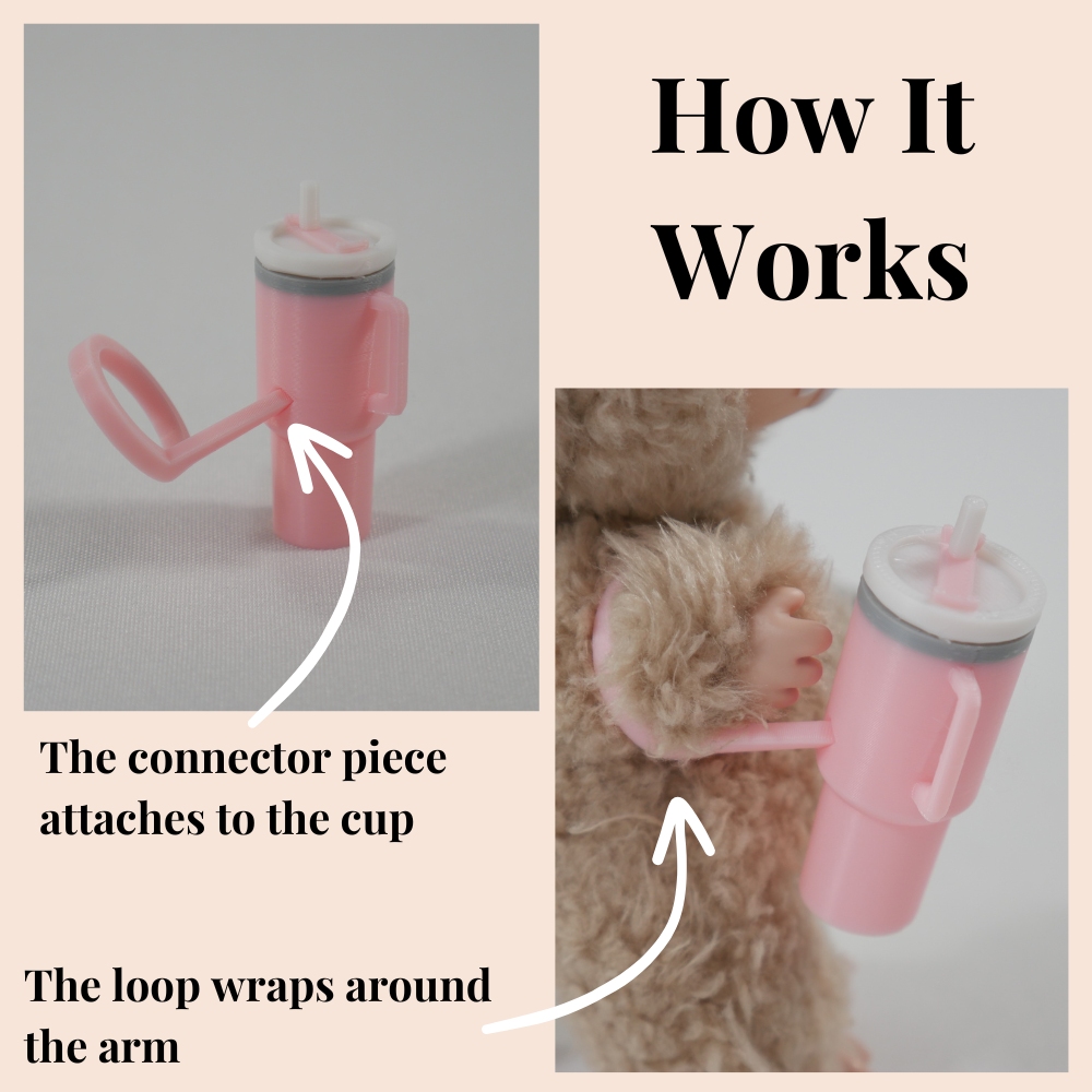 Mini Tumbler, 3D Printed Quencher Cup For Iconic Bubu Doll, Blind Box Figure Accessories, 40oz Tumbler Mug Water Jug