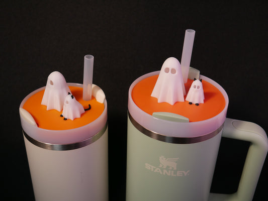 Spooky Ghost Cat Stanley Lid Topper