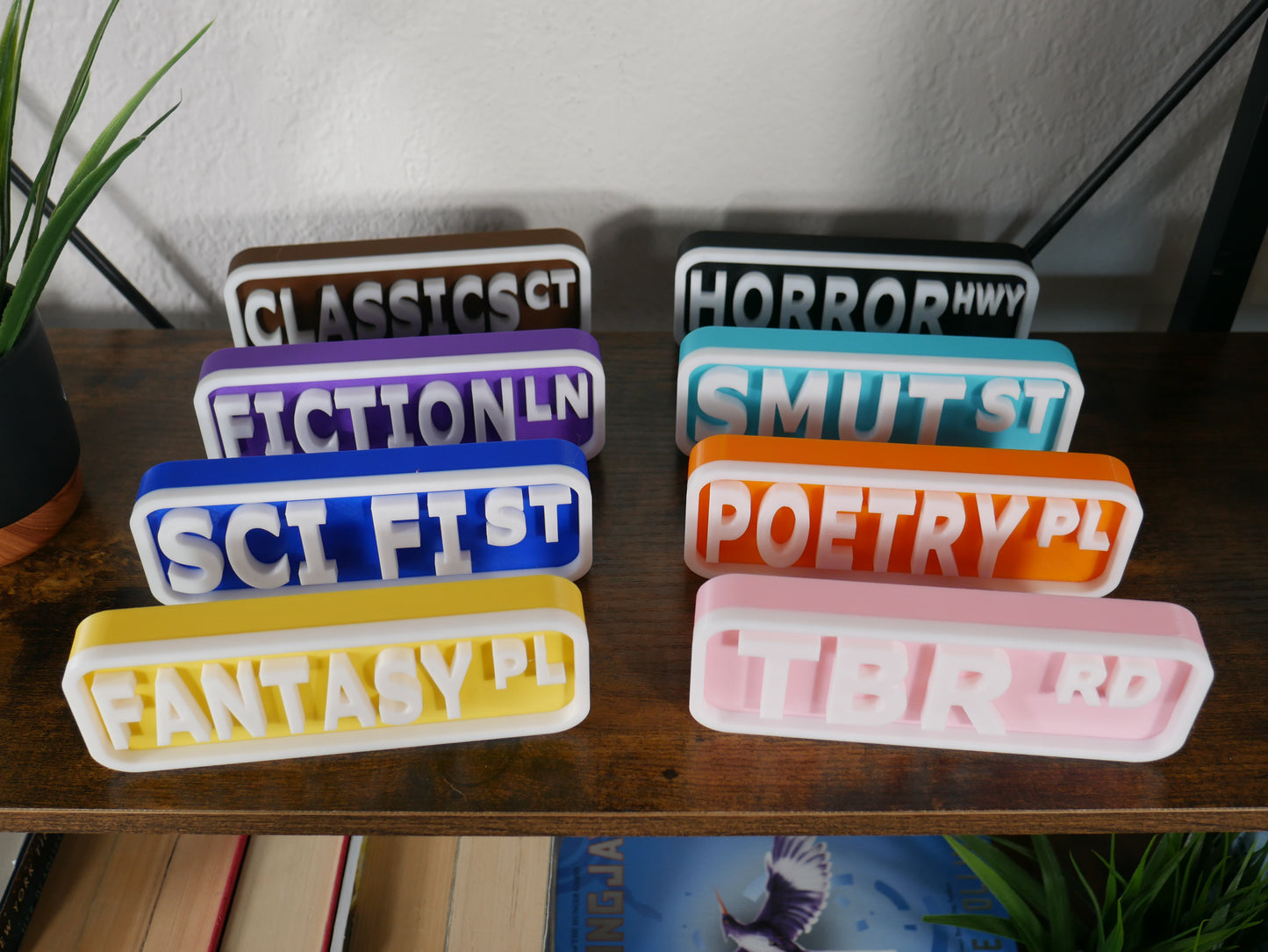Bookish Book Genre Signs STL File for 3D Printing