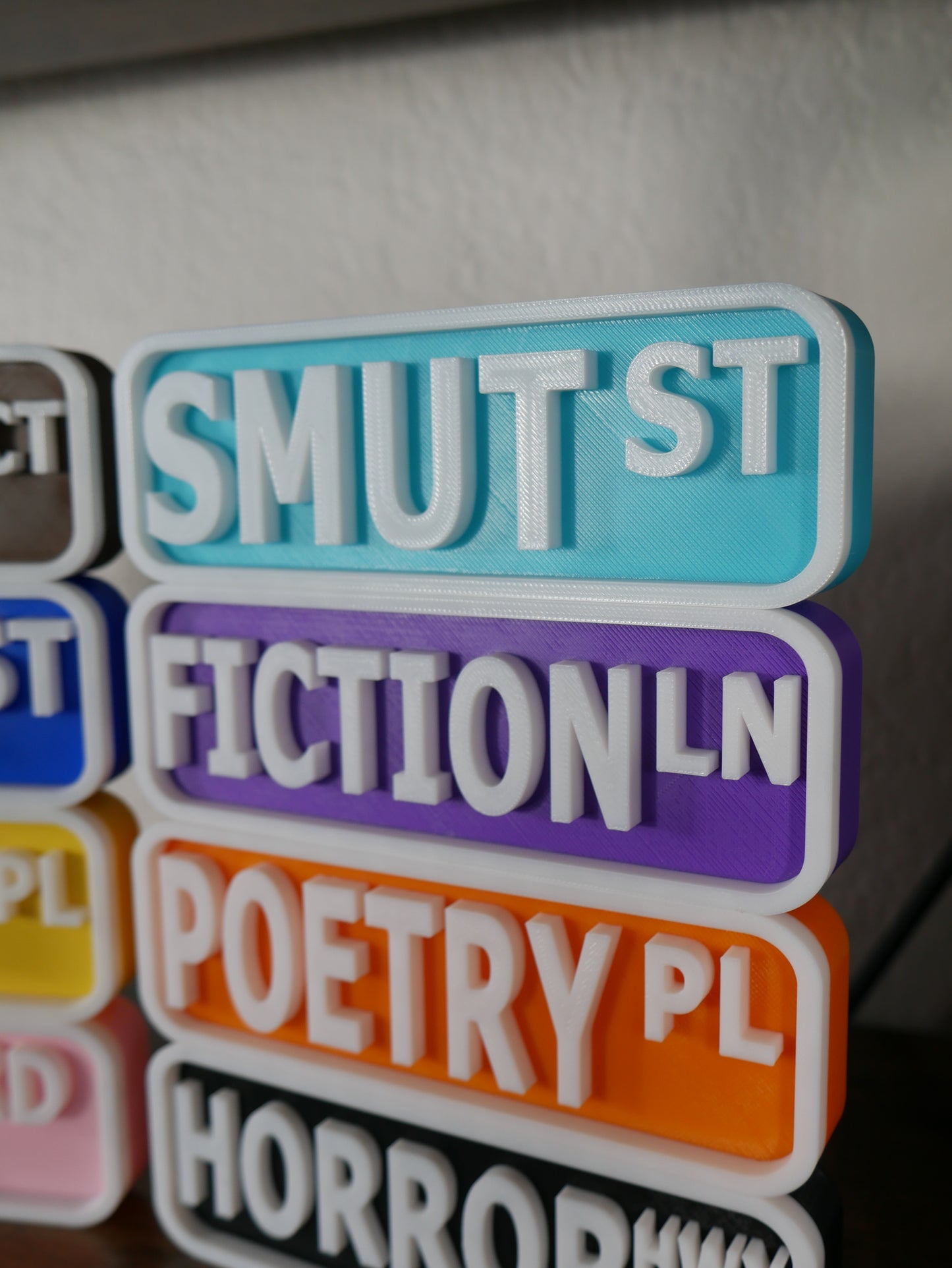 Bookish Book Genre Signs STL File for 3D Printing