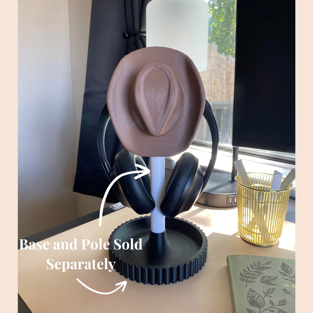 Cowboy Hat Attachment Head For Universal Headphone Holder, STL File For 3D Printing