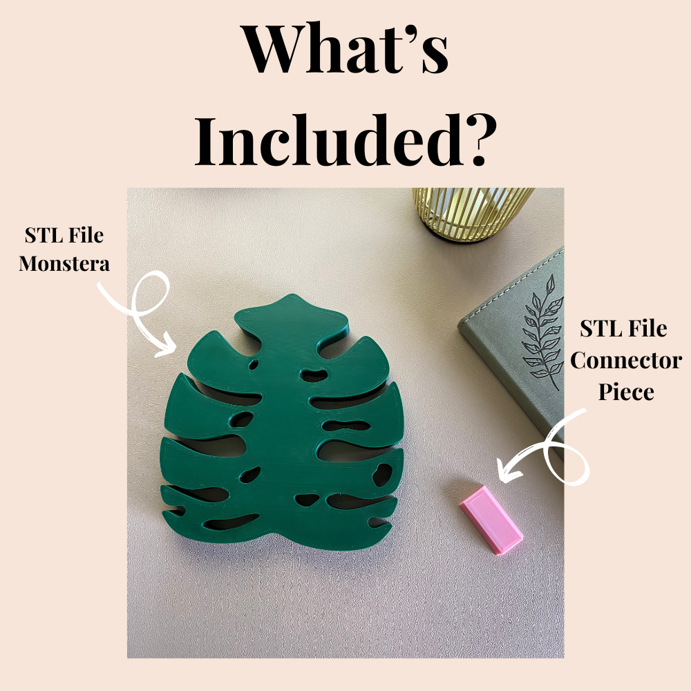 Monstera Attachment Head For Universal Headphone Holder STL File for 3D Printing