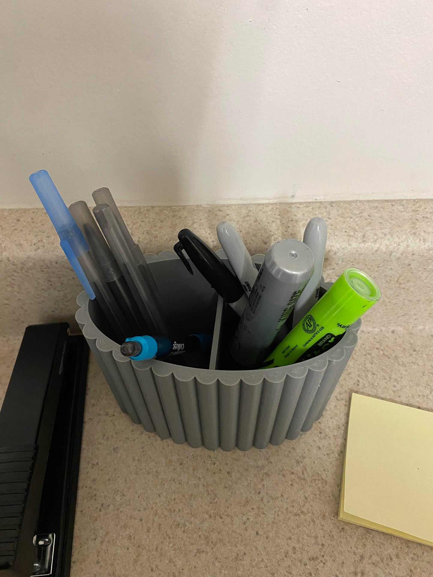 2 Section Scalloped Pencil Holder STL File for 3D Printing
