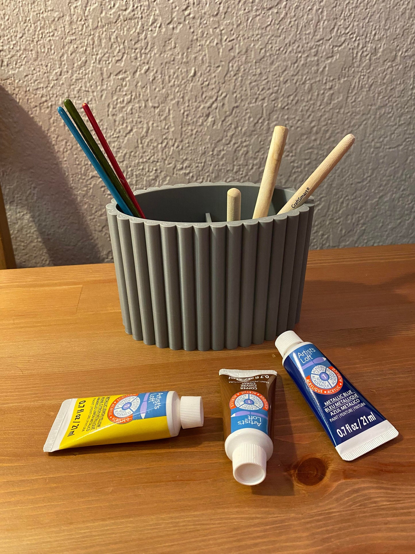 2 Section Scalloped Pencil Holder STL File for 3D Printing
