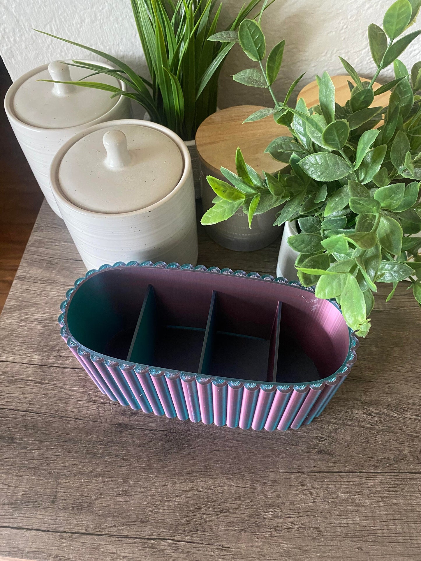 Large 4 Section Scalloped Pencil Holder STL File for 3D Printing