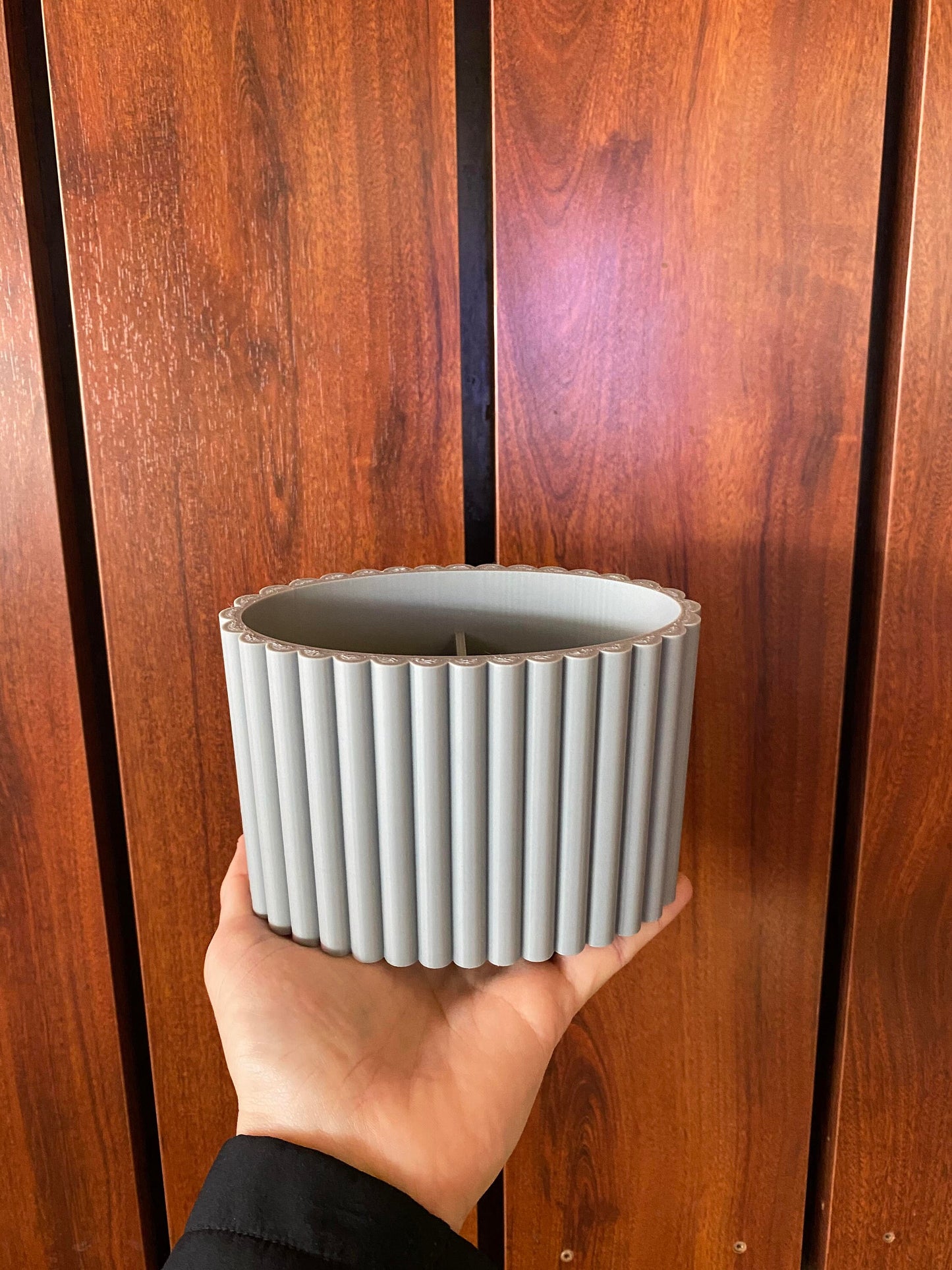 2 Section Scalloped Pencil Holder STL File for 3D Printing