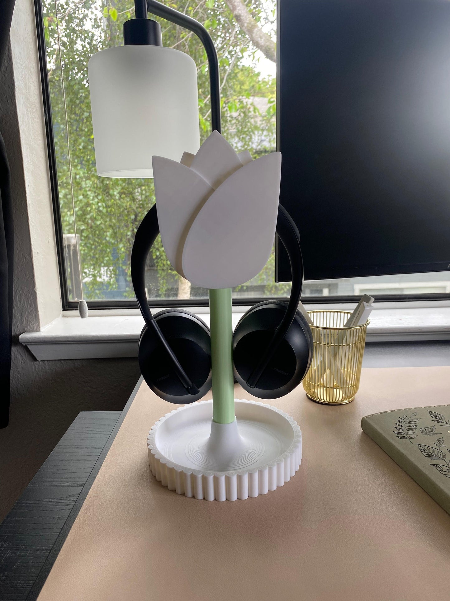Tulip Attachment Head For Universal Headphone Holder, STL File for 3D Printing