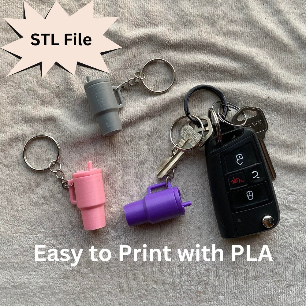 Mini Stanley Inspired Tumbler Keychain STL File For 3D Printing