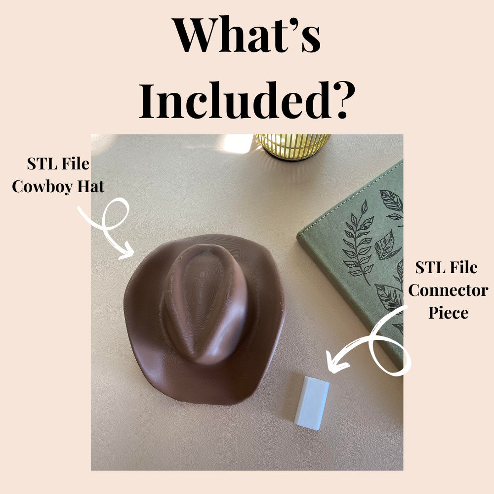 Cowboy Hat Attachment Head For Universal Headphone Holder, STL File For 3D Printing