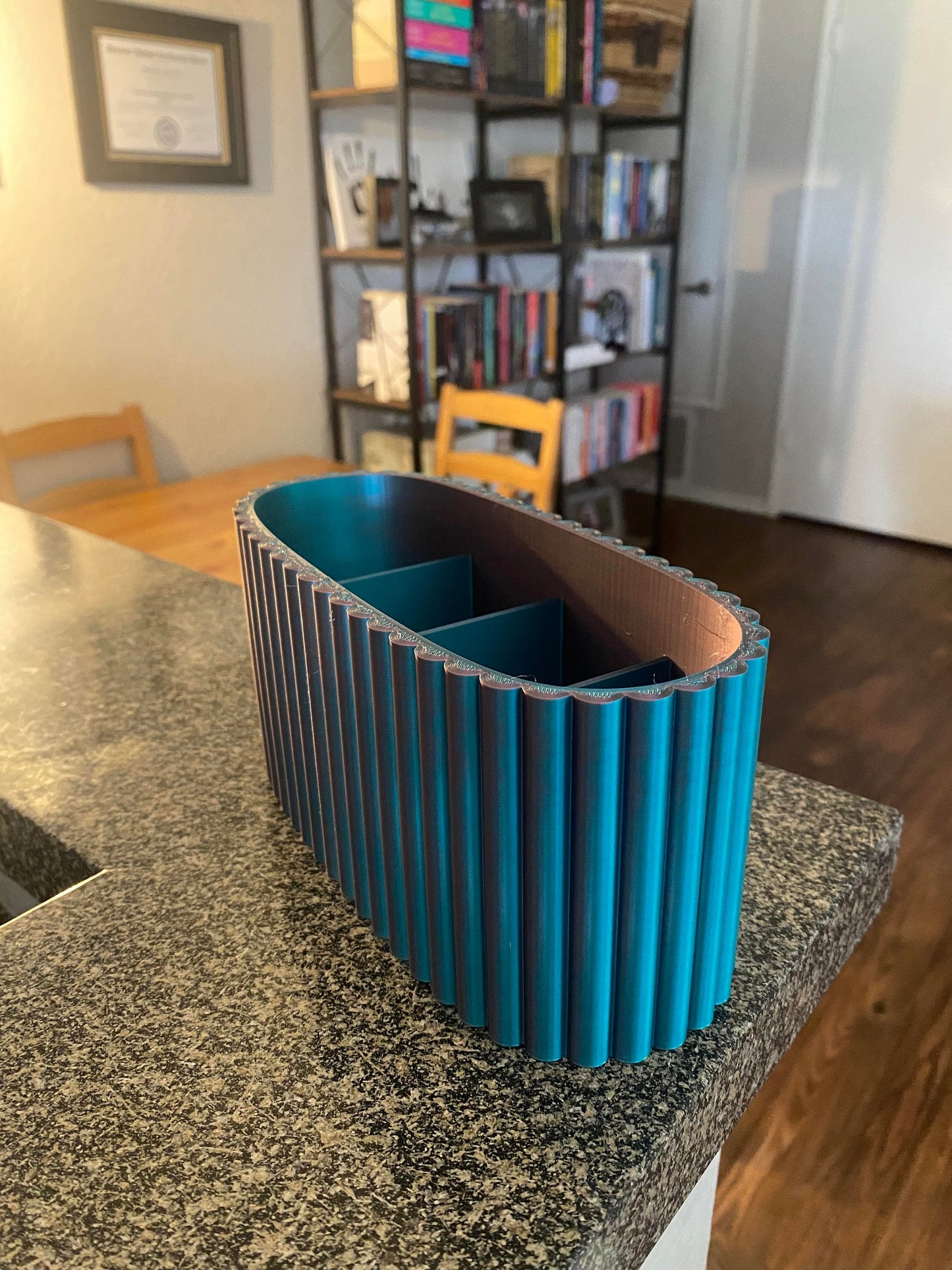 Large 4 Section Scalloped Pencil Holder STL File for 3D Printing
