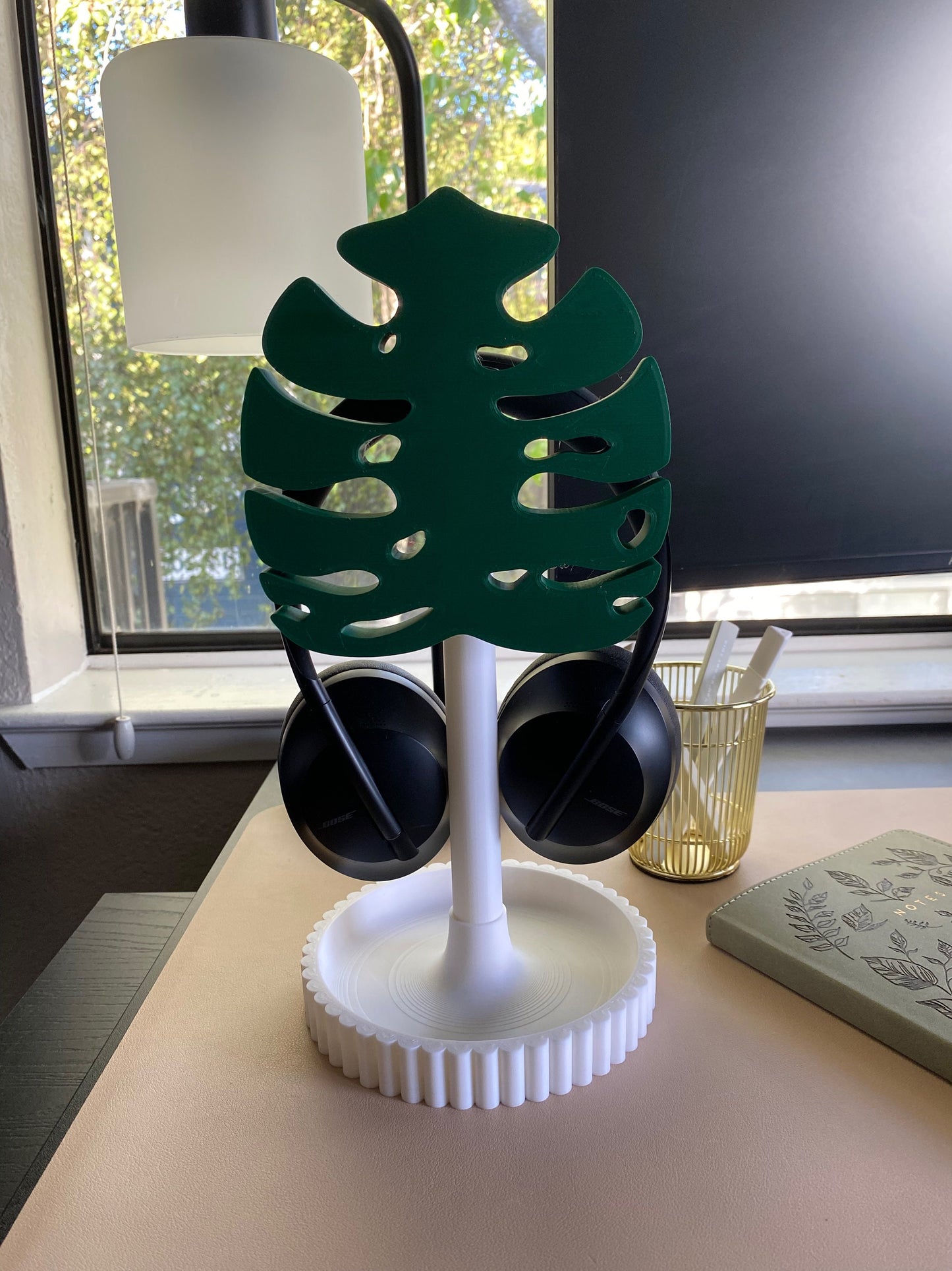Monstera Attachment Head For Universal Headphone Holder STL File for 3D Printing
