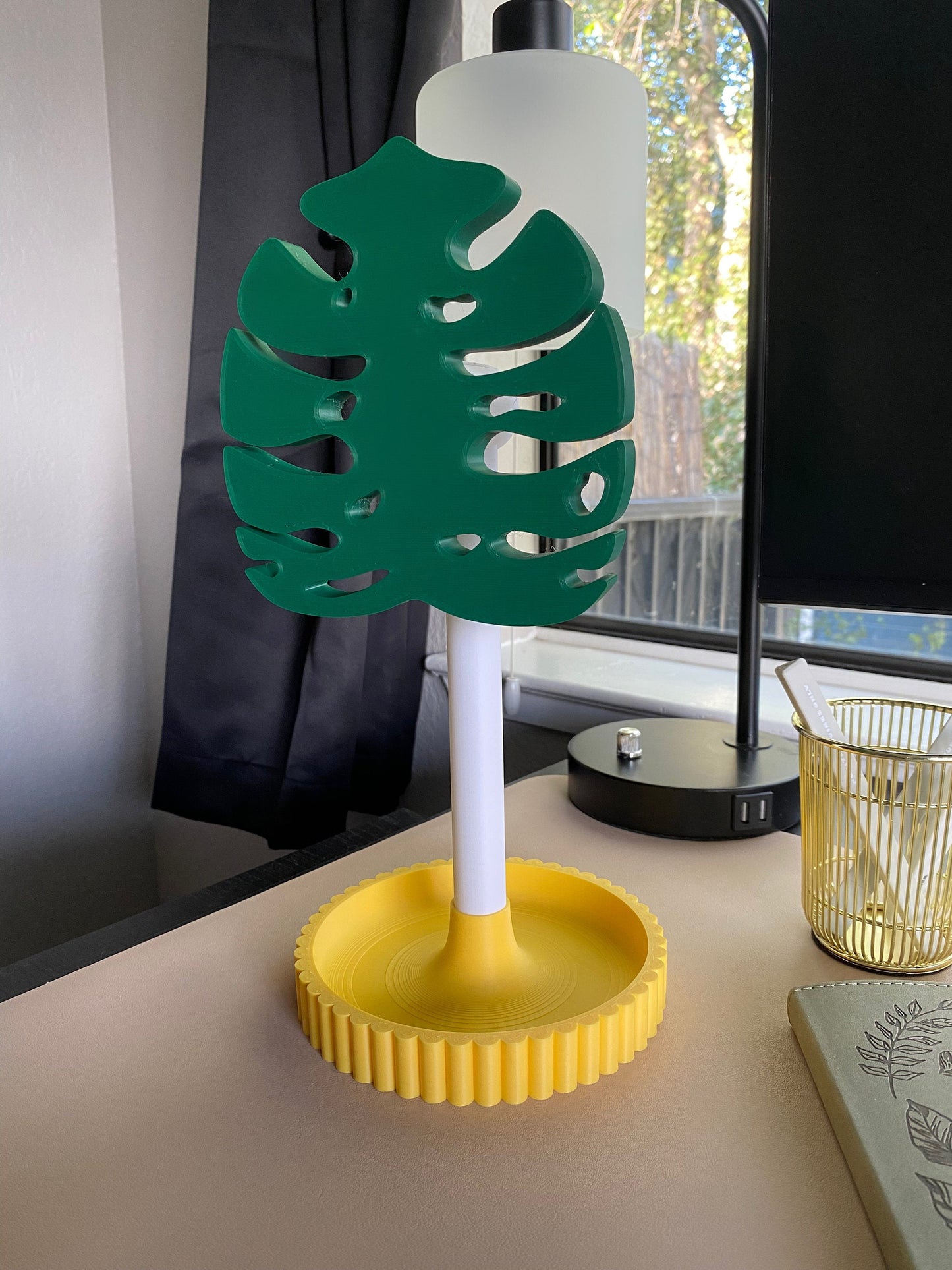 Monstera Attachment Head For Universal Headphone Holder STL File for 3D Printing