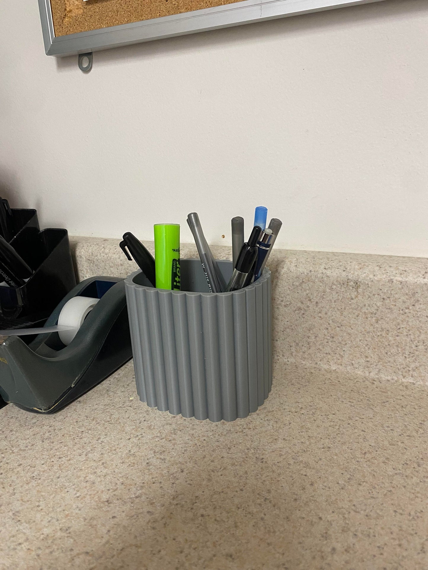 Small 4 Section Scalloped Pencil Holder STL File for 3D Printing