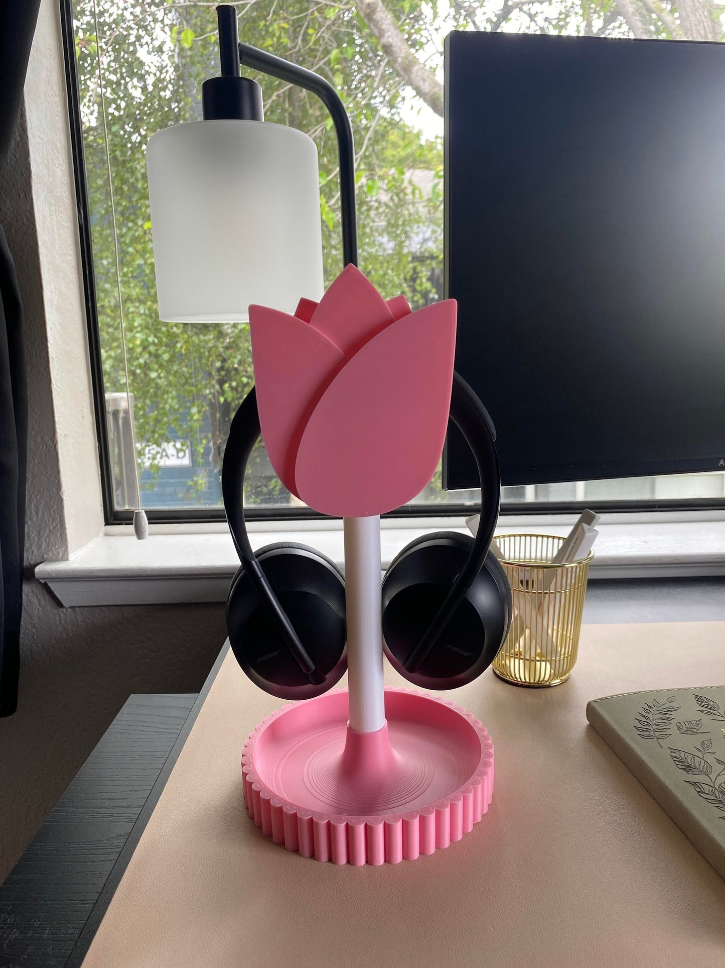 Tulip Attachment Head For Universal Headphone Holder, STL File for 3D Printing