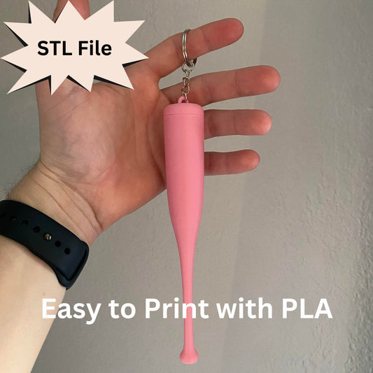 Chapstick Holder Mini Baseball Bat STL File for 3D Printing