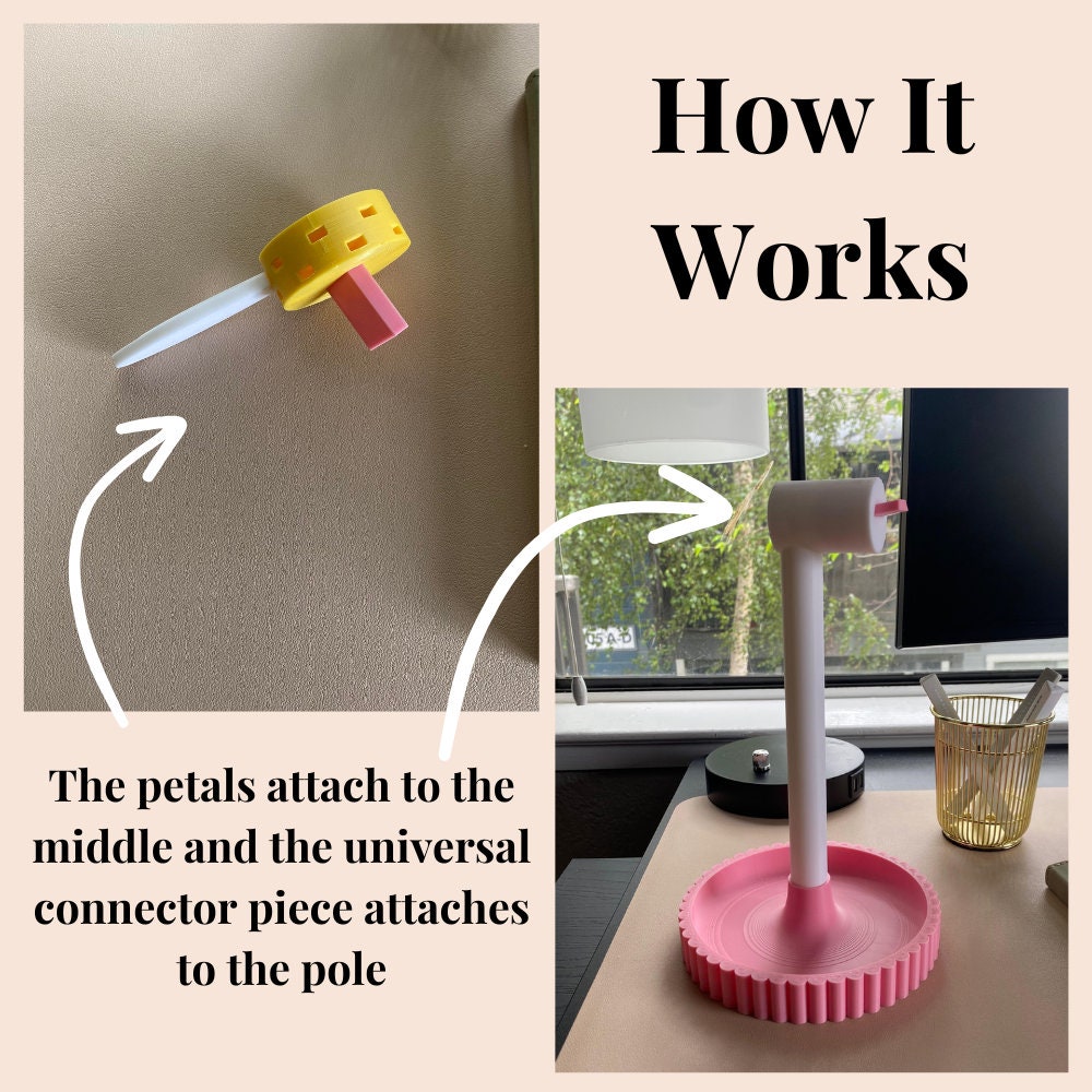 Daisy Attachment Head For Universal Headphone Holder STL File for 3D Printing