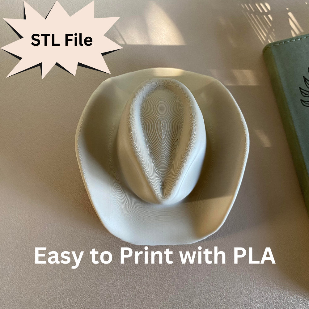 Cowboy Hat Attachment Head For Universal Headphone Holder, STL File For 3D Printing