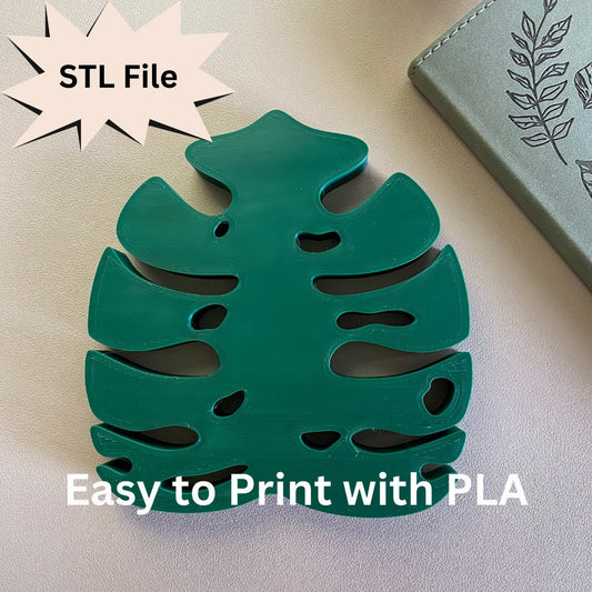 Monstera Attachment Head For Universal Headphone Holder STL File for 3D Printing
