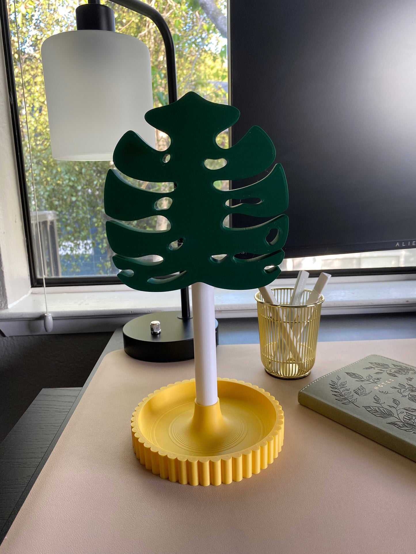 Monstera Attachment Head For Universal Headphone Holder STL File for 3D Printing