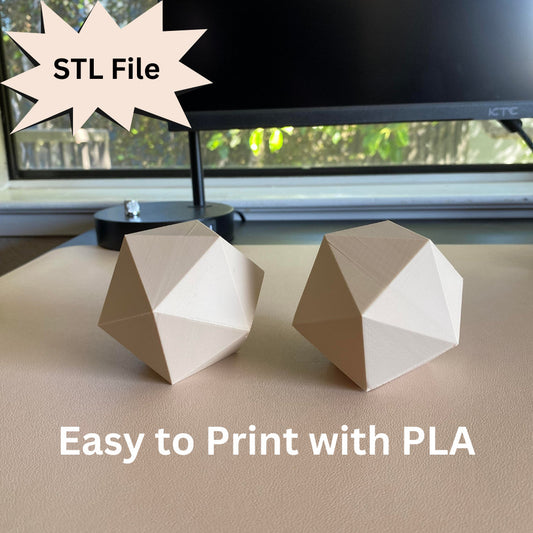 Geometric Modern Shelf Decor Minimalist Paper Weight STL File for 3D Printing