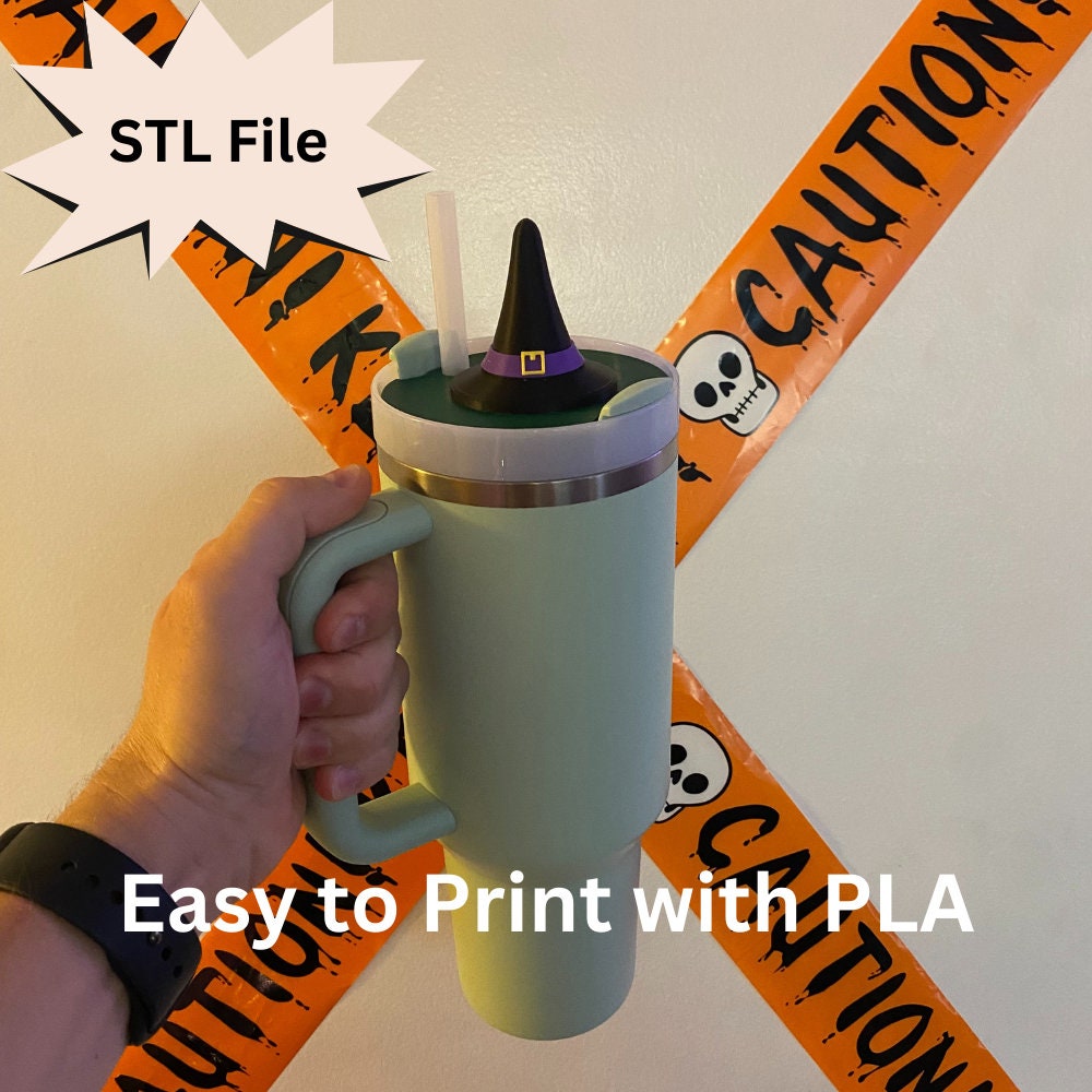 Halloween Witch Hat Stanley Cup Topper STL File For 3D Printing