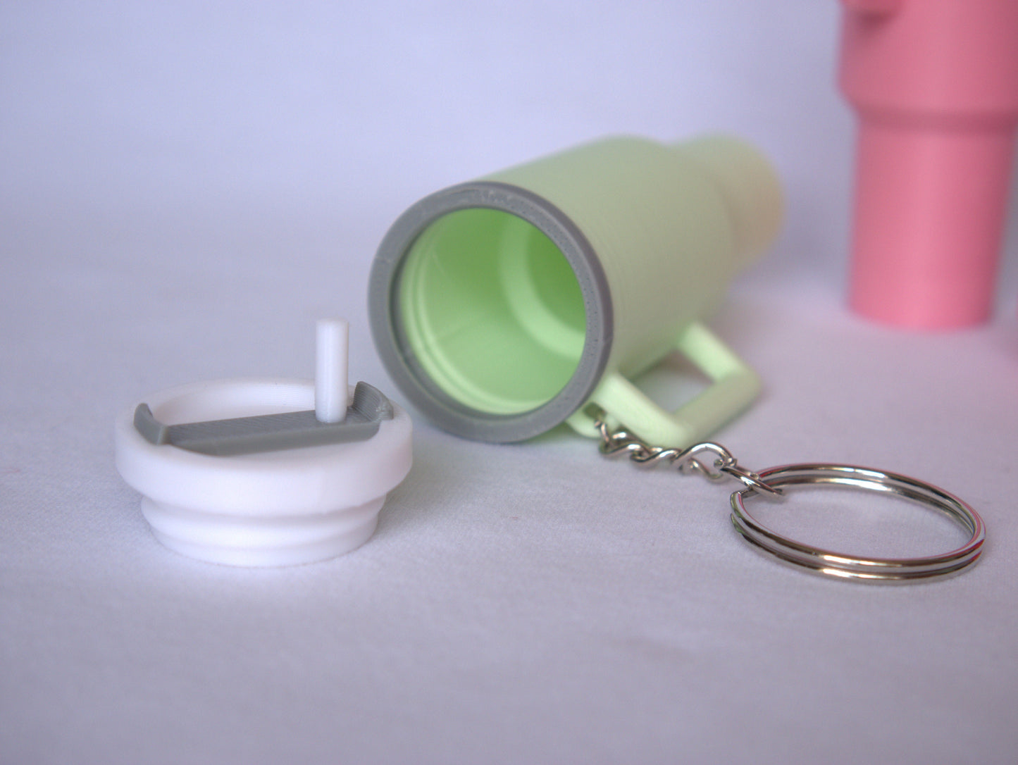 Mini Stanley Inspired Tumbler Chapstick Holder Keychain STL File for 3D Printing