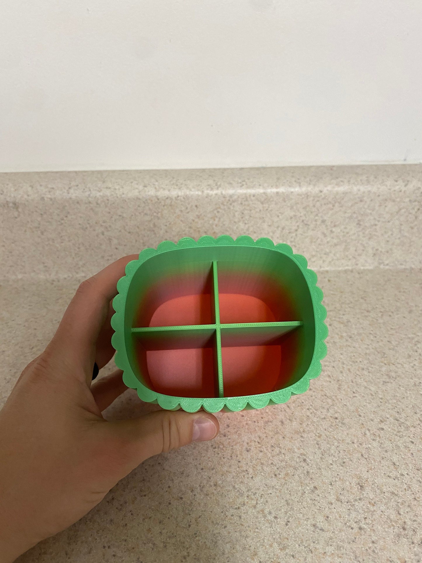 Small 4 Section Scalloped Pencil Holder STL File for 3D Printing