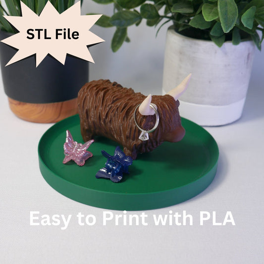 Highland Cow Ring Holder STL File for 3D Printing