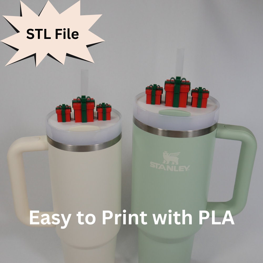Christmas Present Trio Stanley Cup Topper STL File for 3D Printing