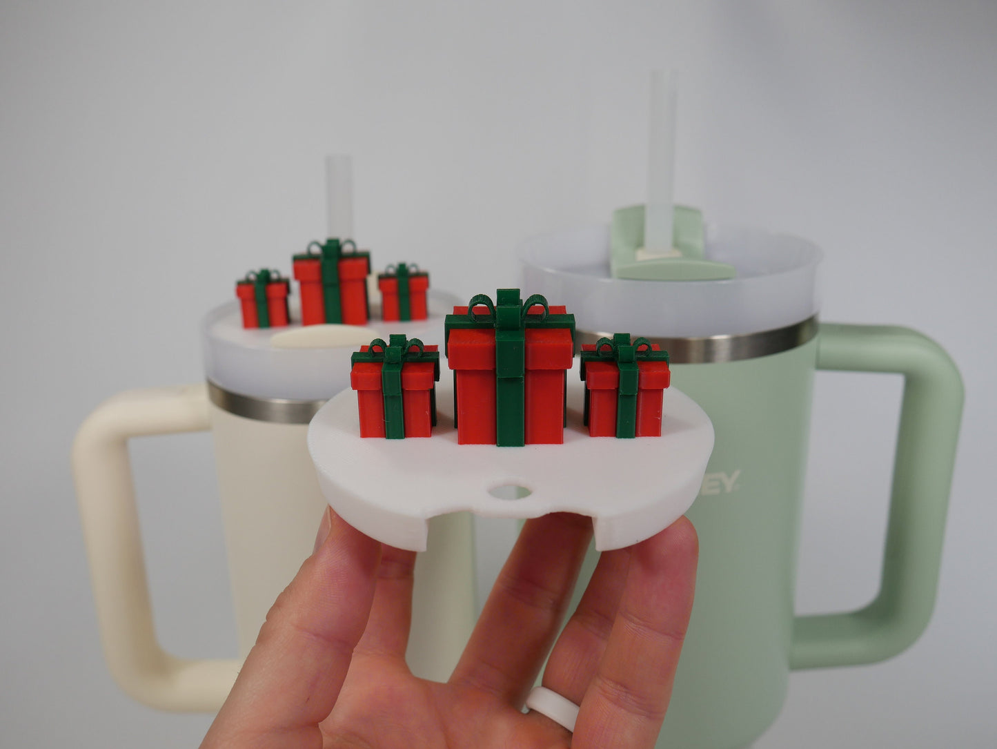 Christmas Present Trio Stanley Cup Topper STL File for 3D Printing